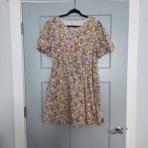 Crown & Ivy Floral Cottagecore Prairie Dress XL Puff Sleeve Spring Boho